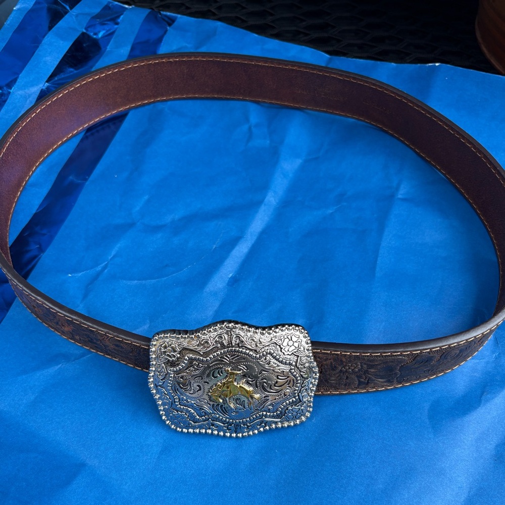 Cody James sz 28 kids Silver and Gold Western Belt Buckle - Picture 2 of 14